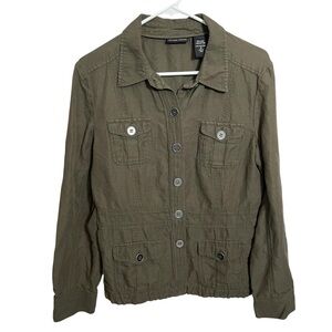 New York & Company Linen Cotton Button Jacket